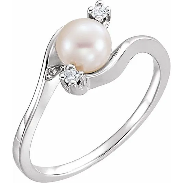Accented Pearl Bypass Ring Henry B. Ball Jewelers Canton, OH