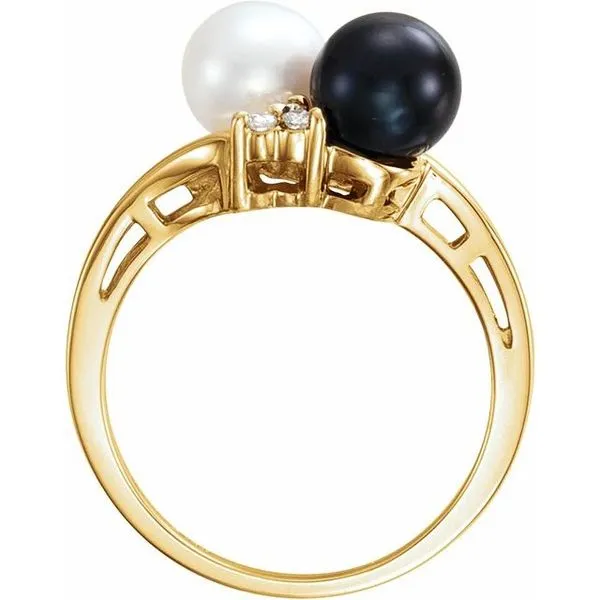 Two-Stone Pearl Ring Image 2 James Wolf Jewelers Mason, OH