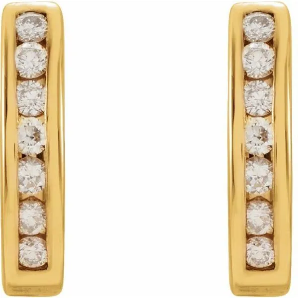 Channel-Set J-Hoop Earrings Image 2 Henry B. Ball Jewelers Canton, OH