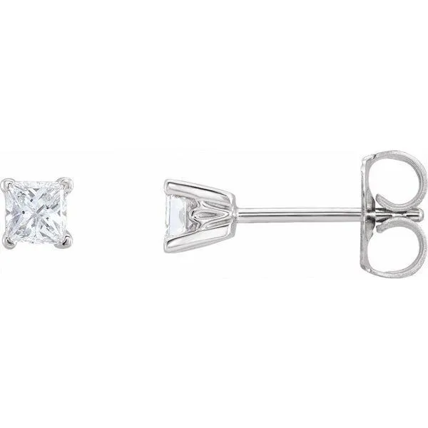 Square 4-Prong V-End Scroll Setting® Stud Earrings Spath Jewelers Bartow, FL
