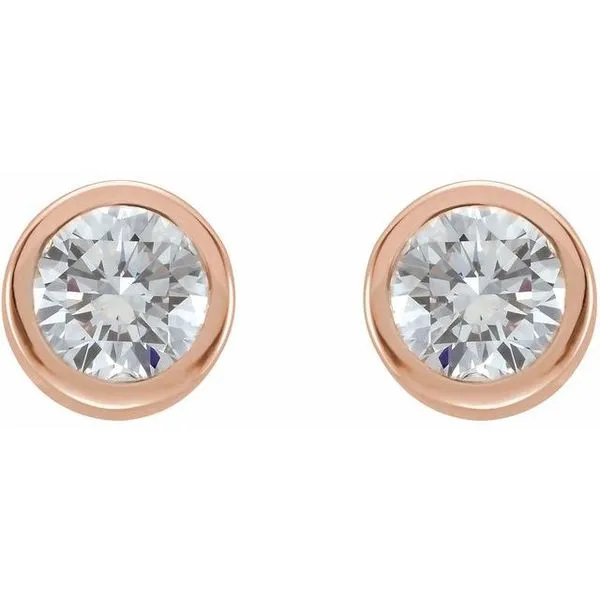 Round Bezel-Set Birthstone Stud Earrings Image 2 James Wolf Jewelers Mason, OH