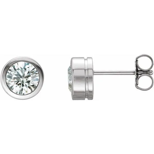 Round Bezel-Set Birthstone Stud Earrings Comstock Jewelers Edmonds, WA