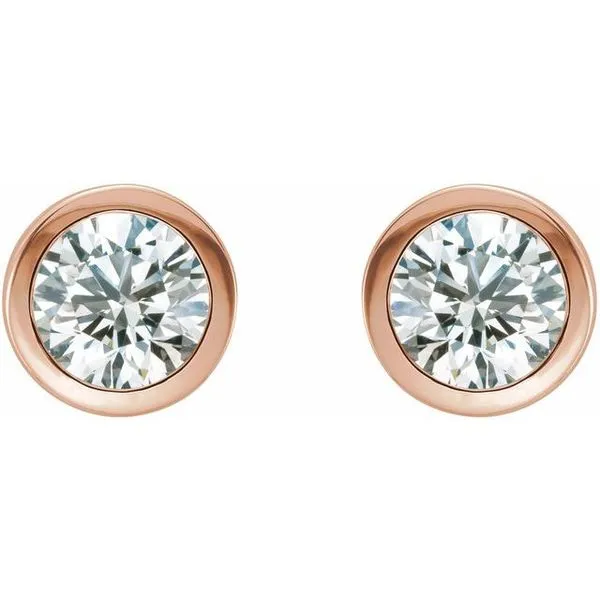 Round Bezel-Set Birthstone Stud Earrings Image 2 Henry B. Ball Jewelers Canton, OH