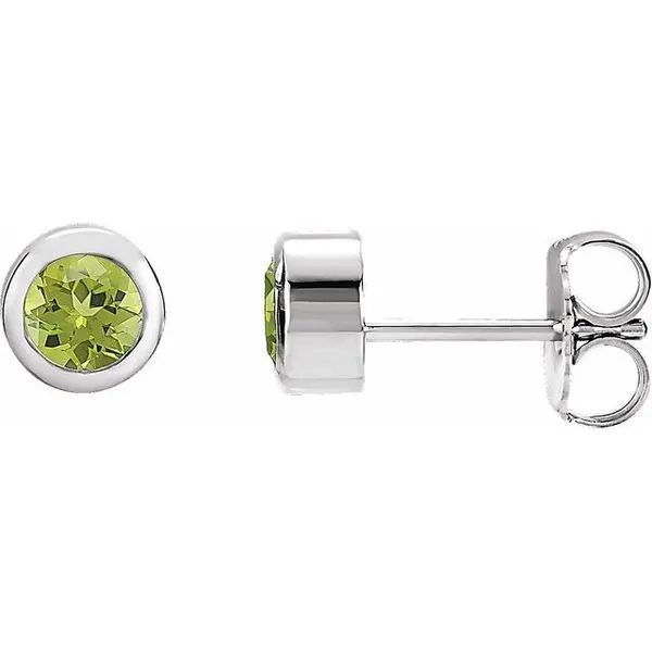 Round Bezel-Set Birthstone Stud Earrings Cravens & Lewis Jewelers Georgetown, KY