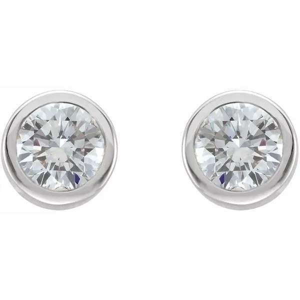 Round Bezel-Set Birthstone Stud Earrings Image 2 Michael's Jewelry North Wilkesboro, NC