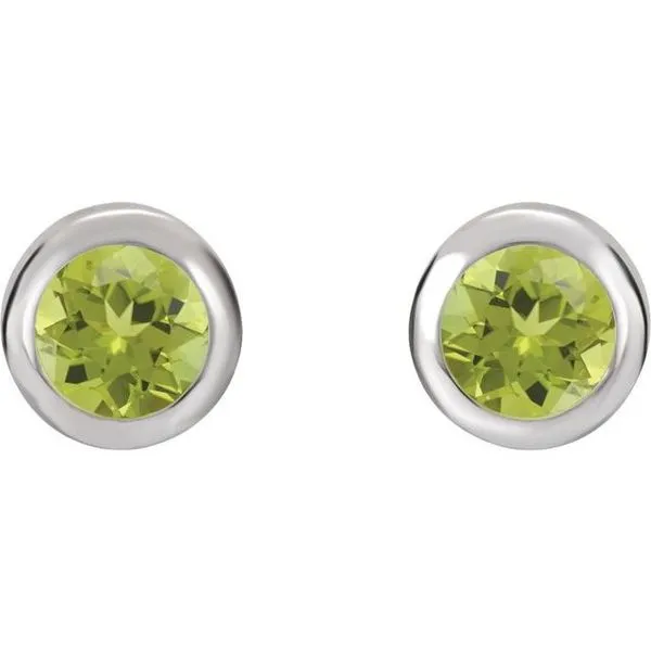 Round Bezel-Set Birthstone Stud Earrings Image 2 Henry B. Ball Jewelers Canton, OH