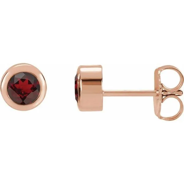 Round Bezel-Set Birthstone Stud Earrings Boyd Jewelers Wesley Chapel, FL