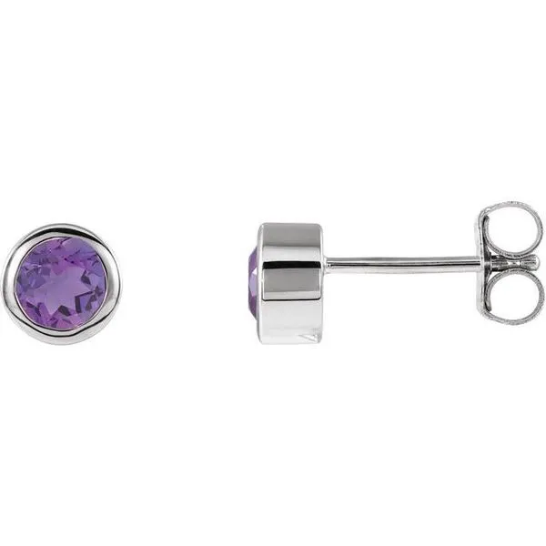 Round Bezel-Set Birthstone Stud Earrings The Diamond Shop, Inc. Lewiston, ID