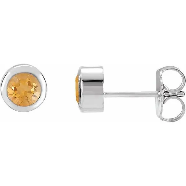 Round Bezel-Set Birthstone Stud Earrings G.G. Gems, Inc. Scottsdale, AZ