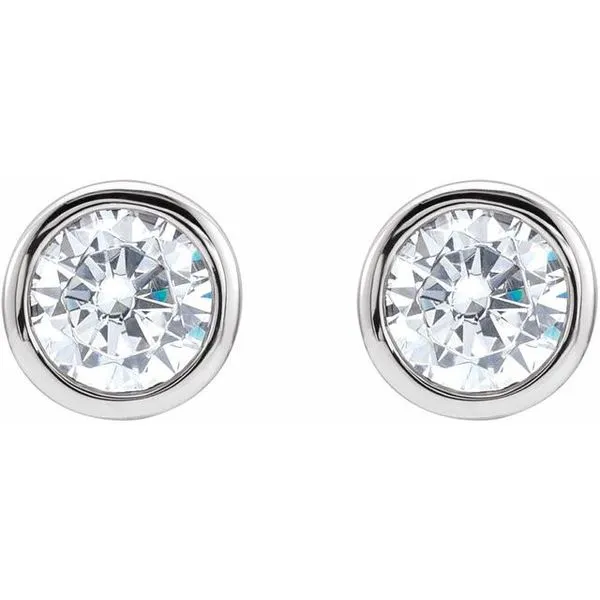 Solitaire Bezel-Set Stud Earrings Image 2 Comstock Jewelers Edmonds, WA