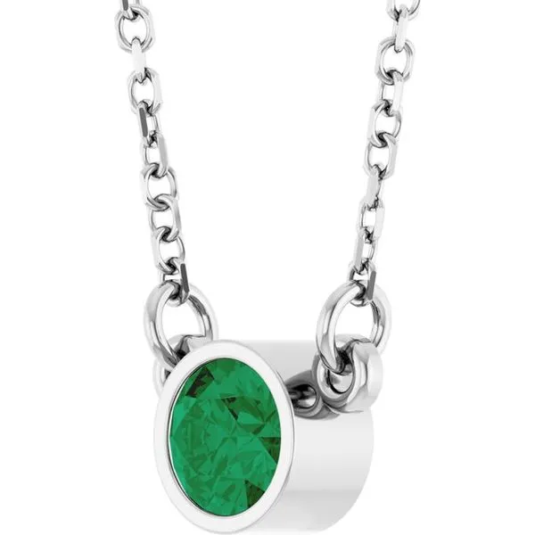Bezel-Set Solitaire Birthstone Necklace Image 2 Colonial Jewelers of Easton Easton, MD