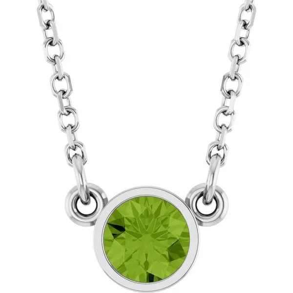 Bezel-Set Solitaire Birthstone Necklace L.I. Goldmine Smithtown, NY