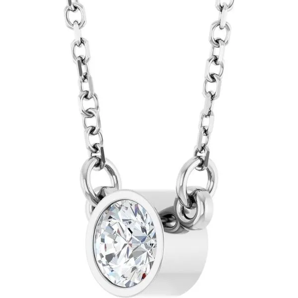 Bezel-Set Solitaire Birthstone Necklace Image 2 Diny's Jewelers Middleton, WI