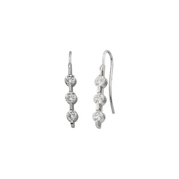 Three-Stone Bar Earrings J. Meredith Jewelers Delafield, WI