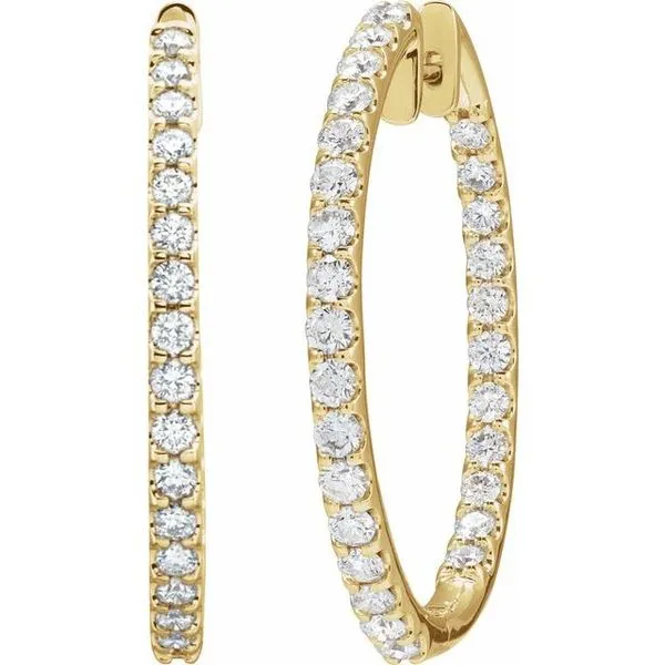 Inside-Outside Hinged Hoop Earrings Image 3 James Wolf Jewelers Mason, OH