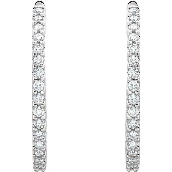 Inside-Outside Hinged Hoop Earrings Image 3 Henry B. Ball Jewelers Canton, OH