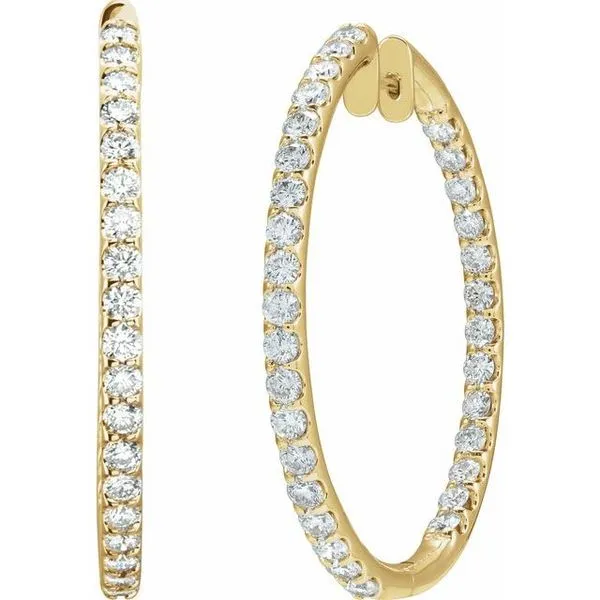 Inside-Outside Hinged Hoop Earrings Image 2 Delfine's Jewelry Charleston, WV