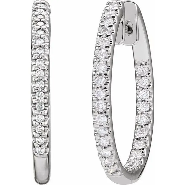 Inside-Outside Hinged Hoop Earrings Image 2 Long Jewelers Chesapeake, VA