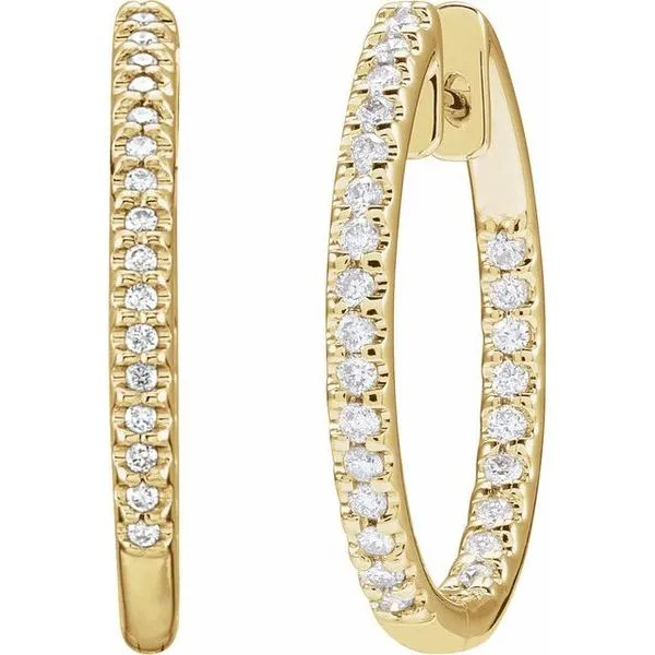 Inside-Outside Hinged Hoop Earrings Image 2 Long Jewelers Chesapeake, VA