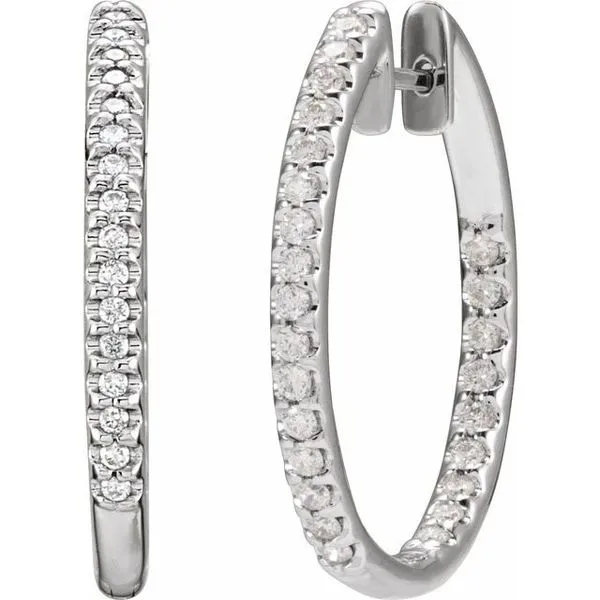 Inside-Outside Hinged Hoop Earrings Image 2 Henry B. Ball Jewelers Canton, OH