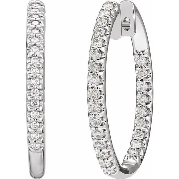 Inside-Outside Hinged Hoop Earrings Image 2 The Diamond Shop, Inc. Lewiston, ID