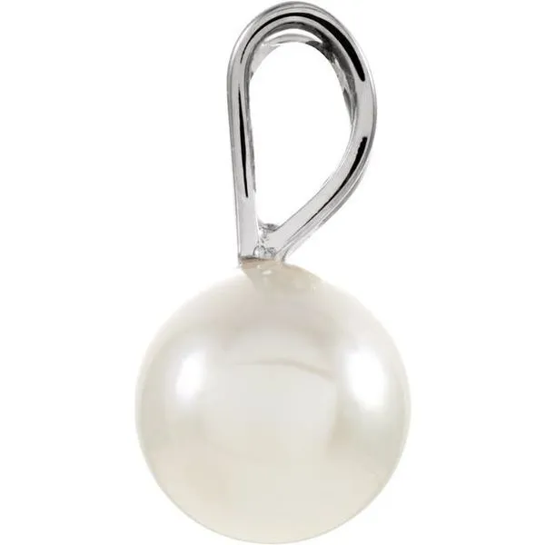 Solitaire Pearl Pendant Image 2 Henry B. Ball Jewelers Canton, OH