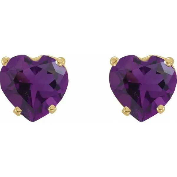 Heart 4-Prong Stud Earrings Image 2 Mendham Jewelers Mendham, NJ