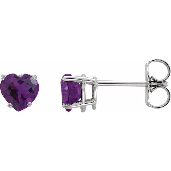 Heart 4-Prong Stud Earrings Delfine's Jewelry Charleston, WV