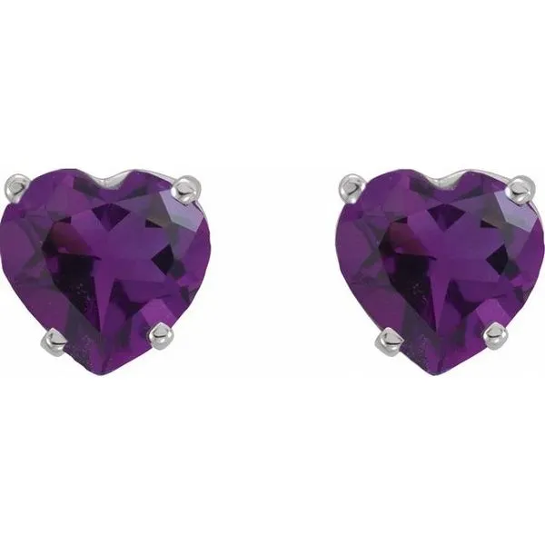 Heart 4-Prong Stud Earrings Image 2 Comstock Jewelers Edmonds, WA