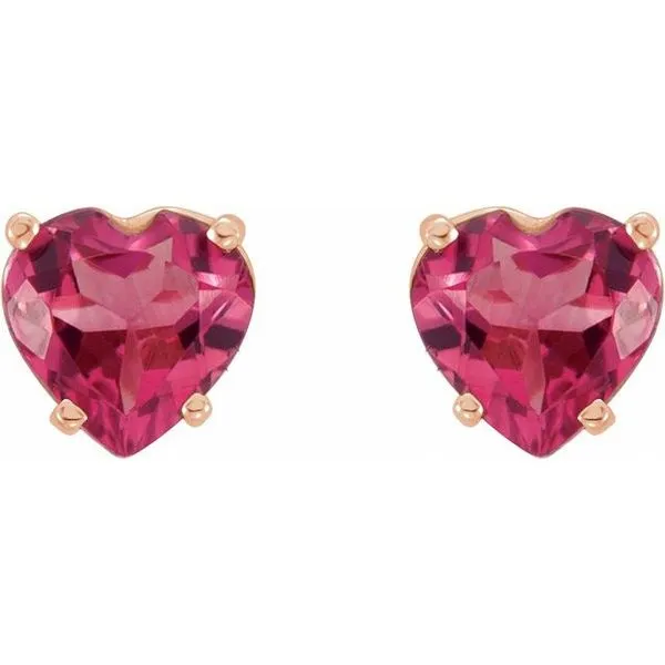 Heart 4-Prong Stud Earrings Image 2 James Wolf Jewelers Mason, OH