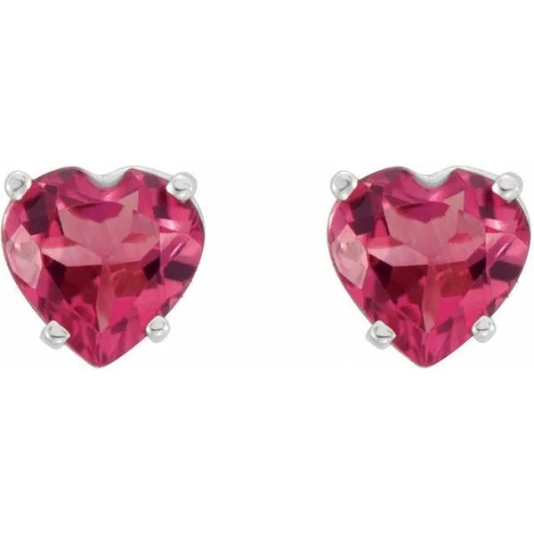 Heart 4-Prong Stud Earrings Image 2 D'Errico Jewelry Scarsdale, NY