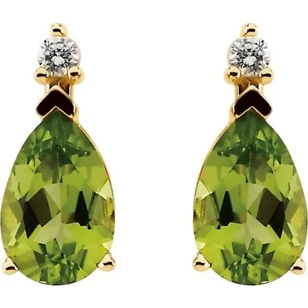 Pear 3-Prong Accented Earrings Image 2 James Wolf Jewelers Mason, OH