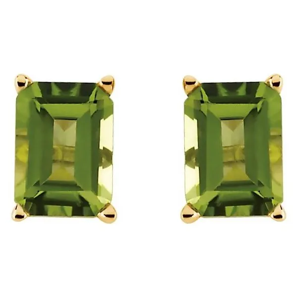 Emerald 4-Prong Scroll Setting® Stud Earring Image 2 Henry B. Ball Jewelers Canton, OH