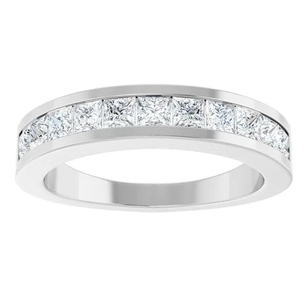Channel-Set Tapered Anniversary Band Image 3 L & L jewelers Scarborough, ME