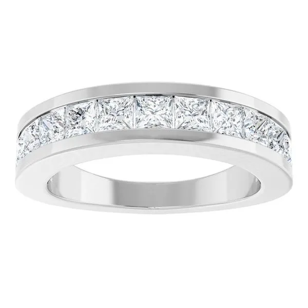 Channel-Set Tapered Anniversary Band Image 3 L & L jewelers Scarborough, ME