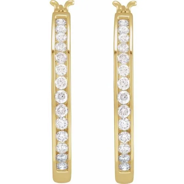 Accented Hoop Earrings Image 2 Long Jewelers Chesapeake, VA