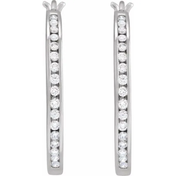 Accented Hoop Earrings Image 2 Comstock Jewelers Edmonds, WA