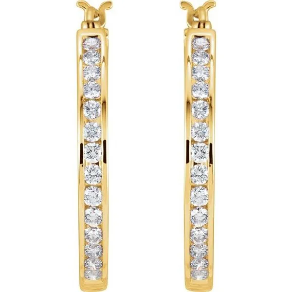 Accented Hoop Earrings Image 2 Henry B. Ball Jewelers Canton, OH