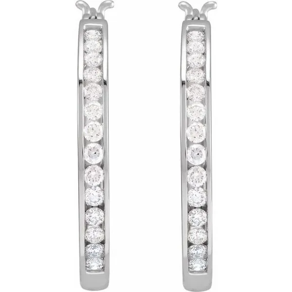 Accented Hoop Earrings Image 2 Scirto's Jewelry Lockport, NY