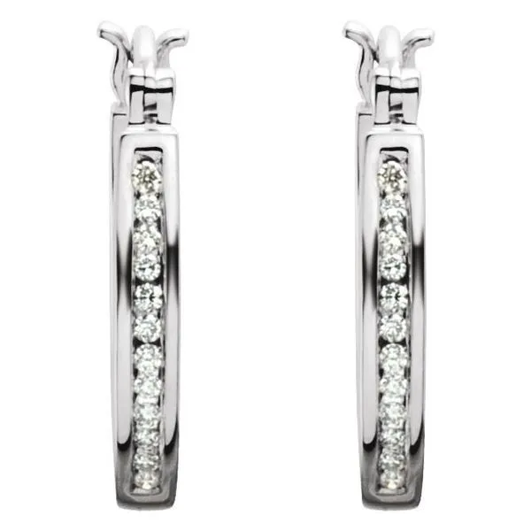 Inside-Outside Hoop Earrings Image 2 James Wolf Jewelers Mason, OH