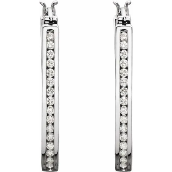 Inside-Outside Hoop Earrings Image 2 James Wolf Jewelers Mason, OH