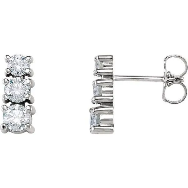Graduated Three-Stone Earrings James Wolf Jewelers Mason, OH
