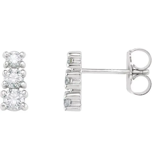 Graduated Three-Stone Earrings James Wolf Jewelers Mason, OH
