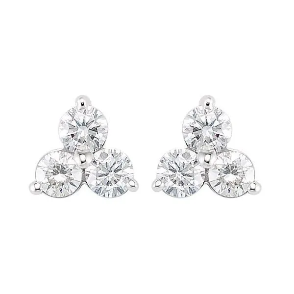 Three-Stone Cluster Earrings Image 2 James Wolf Jewelers Mason, OH