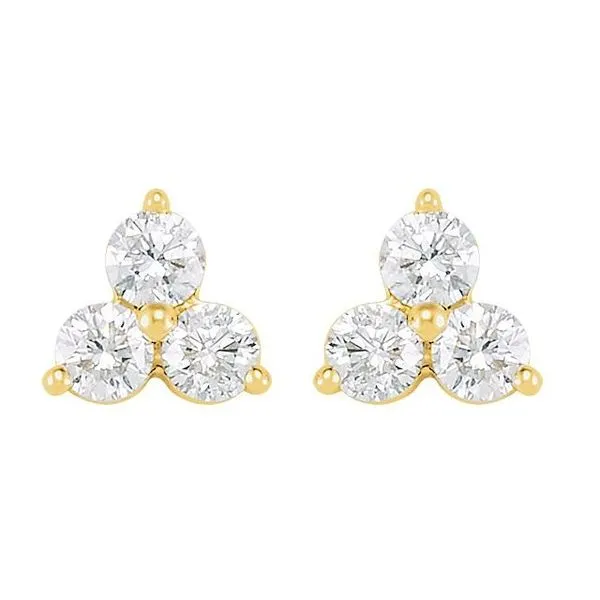 Three-Stone Cluster Earrings Image 2 James Wolf Jewelers Mason, OH