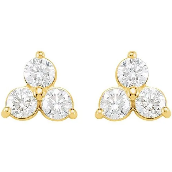 Three-Stone Cluster Earrings Image 2 James Wolf Jewelers Mason, OH