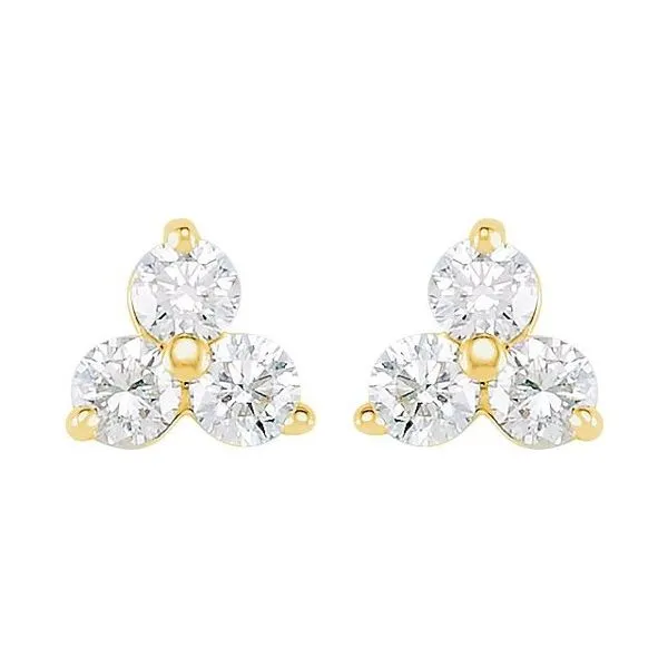 Three-Stone Cluster Earrings Image 2 James Wolf Jewelers Mason, OH