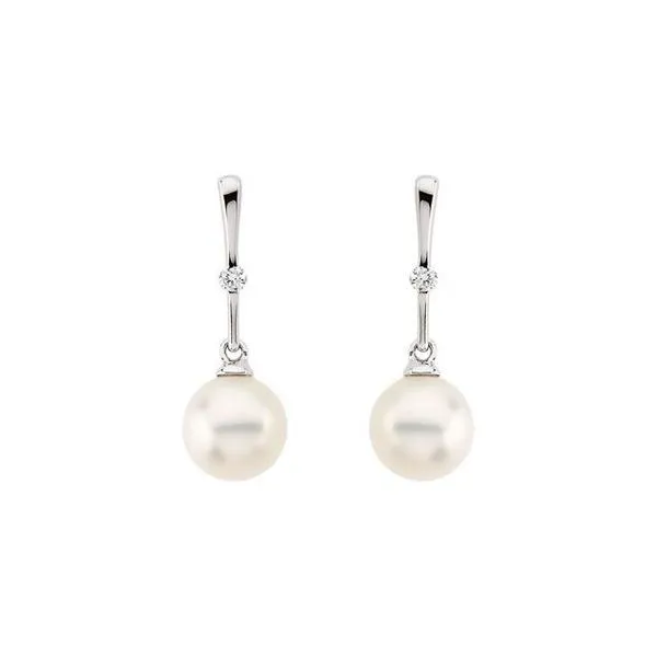 Accented Pearl Earrings Image 2 Hopman Jewelers Elkhart, IN