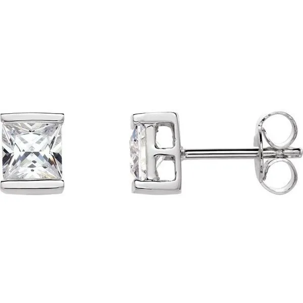 Square Channel-Set Stud Earrings D'Errico Jewelry Scarsdale, NY