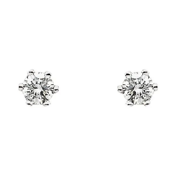 Round 6-Prong Stud Earrings Image 2 John E. Koller Jewelry Designs owasso, OK